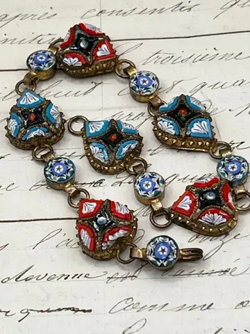 이탈리아 앤티크 마이크로모자이크 팔찌 하트