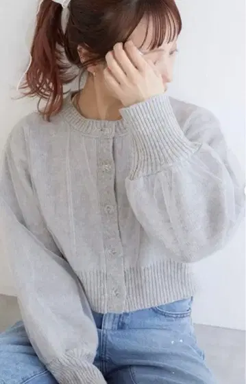 w closet 튤 니트 가디건