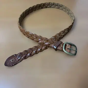 45rpm 스퀘어 반지 메쉬 벨트 리얼 가죽 천연 가죽 브라운