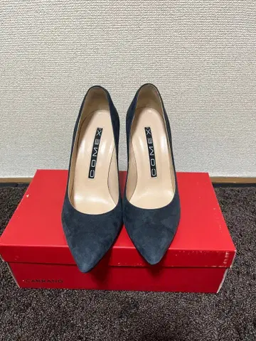 CARRANO 다크 블루 스웨이드 하이힐