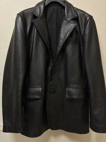 백드롭 가죽 테일러드 자켓 XL 블랙 3개 버튼