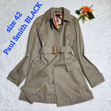 새상품급/폴스미스 스텐카라 코트 벨트 포함 멀티 컬러 그레이지