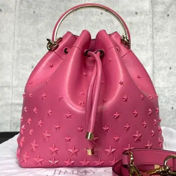 [ 미사용급 ] JIMMY CHOO BON BON 핑크 2WAY 버킷 백