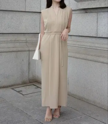 트리아세테이트 스키퍼 넥 원피스