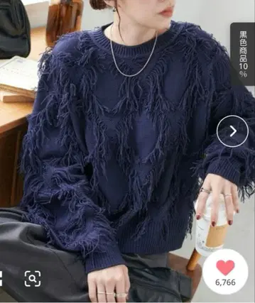 새상품급 디스코트 프린지 니트 네이비