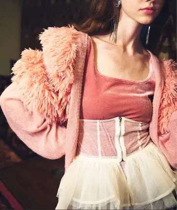 새상품급 J1Uby LA BELLE ETUDE 가디건 핑크