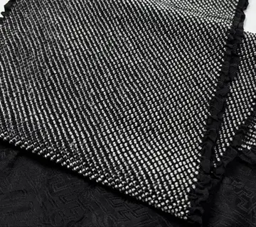 a-961 순수 실크 오비 장식 천 총 쉬보리 후리소데 성인식 블랙