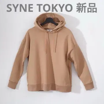 [ 새상품 ] SYNETOKYO 베이지 후드 부착 후드티 S 사이즈