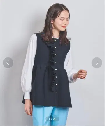 UNITED ARROWS P 프릴 니트 베스트