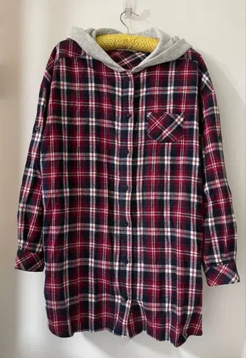 [ Rydia ] 코빈야 후드 부착 체크 셔츠 [ 배송비 포함 ]