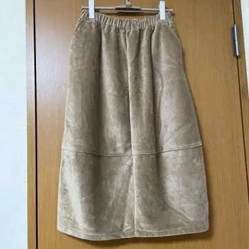 에코로 코듀로이 베이지 롱 스커트