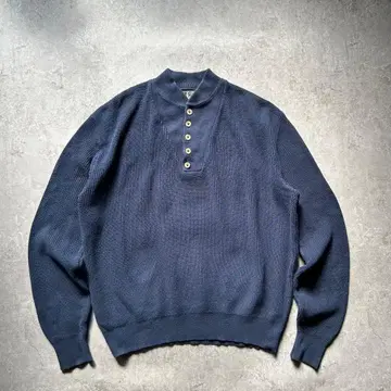 80s90s 엘엘빈 코튼 니트 USA제 L 헨리넥
