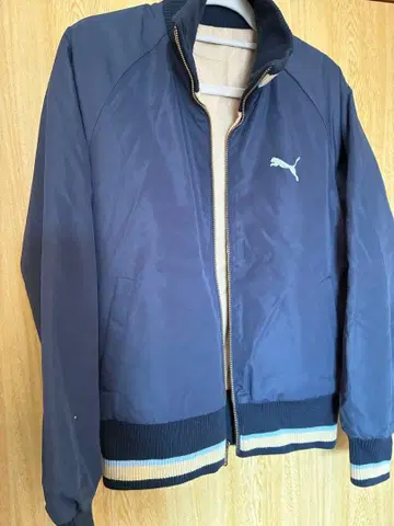 Puma 집업 자켓 리버서블 네이비 베이지