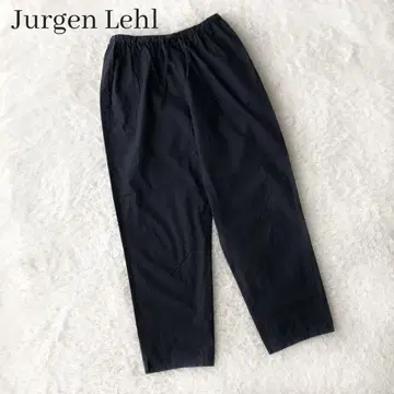 요건 레일 벌룬 팬츠 허리밴딩 네이비 일본제 코튼 XL