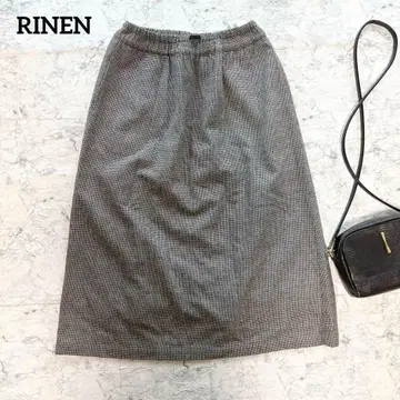 [ RINEN ] TRIP 린넨 트립 하운드투스 울 스커트 내추럴