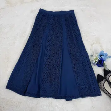 K.T 키요코 타카세 지오메트릭 플라워 케미컬 레이스 스커트 (XL)