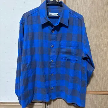 ZARA 체크 셔츠 블루