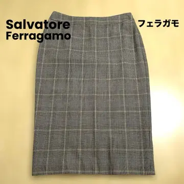 Salvatore Ferragamo 체크 무늬 타이트 스커트
