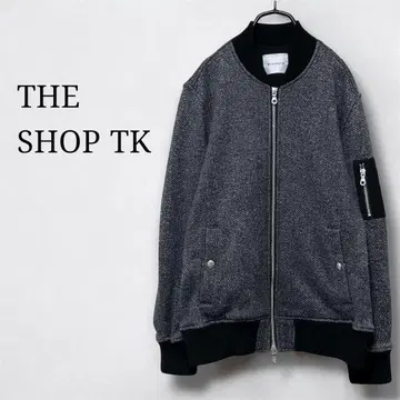 더샵 TK 타케오 키쿠치 속기모 더블 지퍼 트위드 자켓 MA-1 블루종