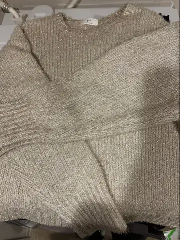 오버 사이즈 니트 스웨터 골드