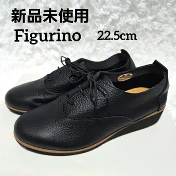 새상품 Figurino 피그리노 레이스업 슈즈 22.5cm 블랙 가죽