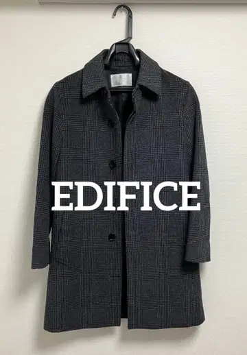 EDIFICE 글렌체크 스텐카라 코트