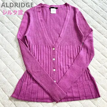 ALDRIDGE 알드리지 실크 혼방 핑크 A라인 가디건