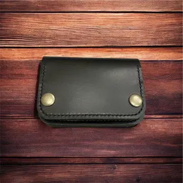 [ 소가죽 스무스 레더 ] 미니 트래커 월렛 블랙