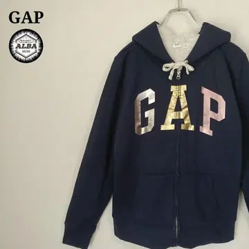 [ 새상품급 ] GAP 갭 후드티 보아 안감 집업 네이비 화이트 M