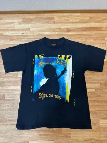 92년 롤링 스톤스 티셔츠 L 블랙 BROCKCOM USA제 반팔 티