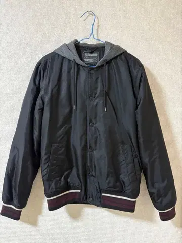21MEN 후드 부착 나일론 자켓 블랙