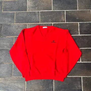 90s 짧은 기장 기업 DUNLOP 니트 V넥 구제 의류 vintage