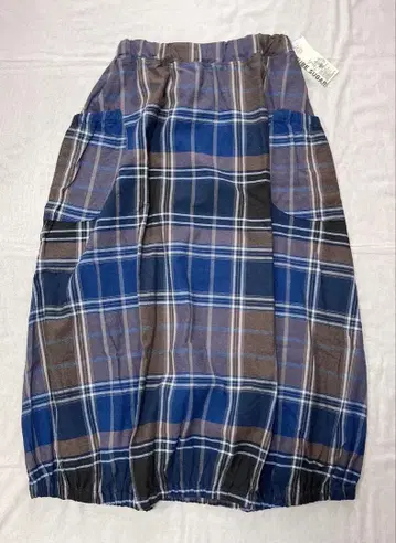 큐브 슈가 벌룬 스커트 체크 무늬