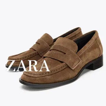 완판템 ZARA 스플릿 스웨이드 페니 스트랩 로퍼 36