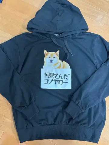 RESOXY 시바견 프린트 후디 L 사이즈 블랙