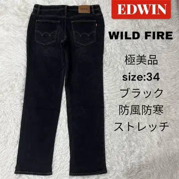 EDWIN WILD FIRE 데님 W34 블랙 방풍 방한 스트레치
