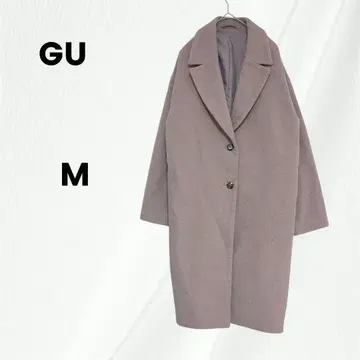 GU 울 블렌드 오버 사이즈 체스터 코트 M 더스티 핑크