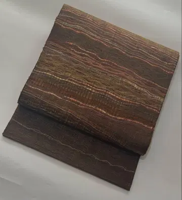 니시진 비단 명문 <와타몬> 금제 스쿠이오리 가로줄 무늬 캐주얼 오비