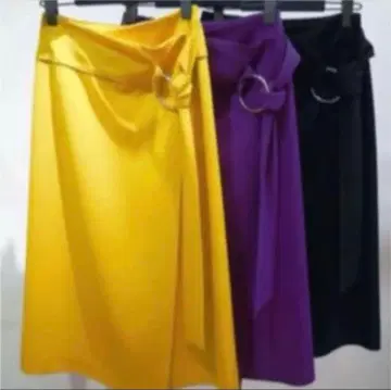 가격 인하! 르 쉘 블루 조젯 랩 스커트