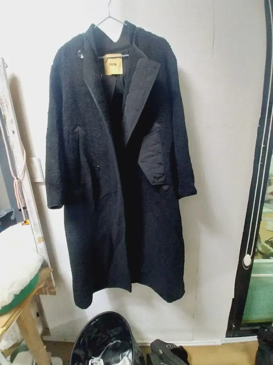 System black wool coat