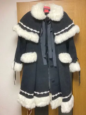 하트 부품 결품 있음 하트 밀키 코트 블랙 x 화이트