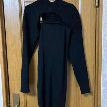 EVRIS 에브리리스 앙상블 니트 미니 원피스 블랙