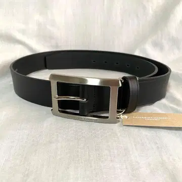 새상품 정품 캐서린 햄넷 남성용 천연 가죽 가죽 벨트 블랙 일본제