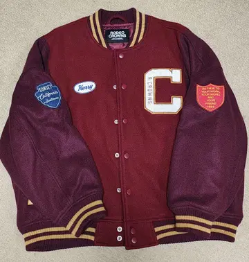 RODEO CROWNS 바시티 자켓 FREE 크림슨