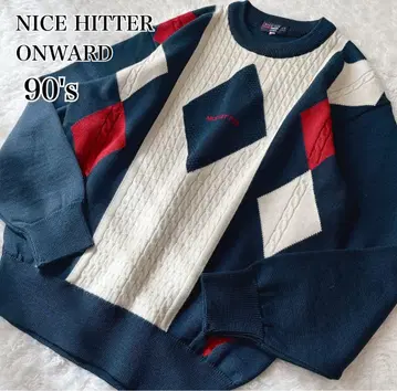 일본제 NICE HITTER 온워드 케이블 니트 90s 트레디셔널 골프