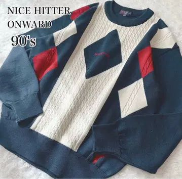 일본제 NICE HITTER 온워드 케이블 니트 90s 트레디셔널 골프