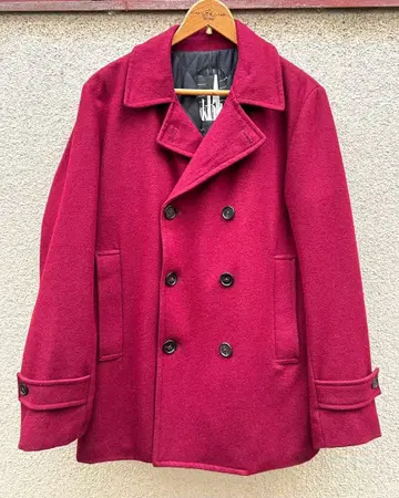 OKIRAKU / 오키라쿠 울 코트 더블 브레스트 버건디 M