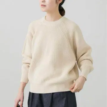 [컨디션 최상] 카구레 코튼 크루넥 립 니트