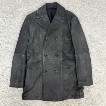 컬렉션 램 가죽 앤티크 가공 피 코트 P 코트 M