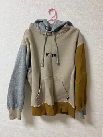 카파 후드 부착 후드티 L 사이즈 베이지/그레이
